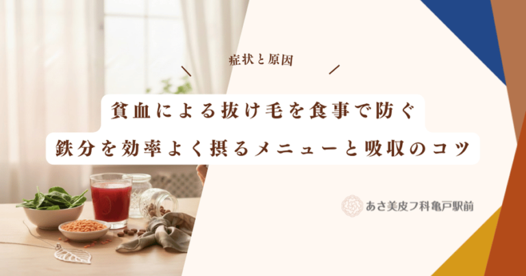 貧血による抜け毛を食事で防ぐ｜鉄分を効率よく摂るメニューと吸収のコツ