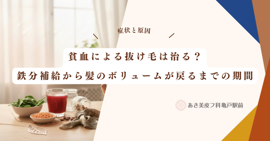 貧血による抜け毛は治る？鉄分補給から髪のボリュームが戻るまでの期間