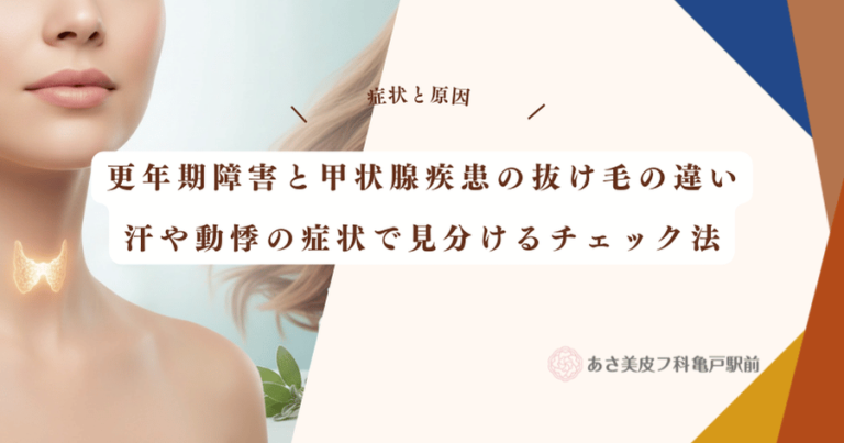 更年期障害と甲状腺疾患の抜け毛の違い｜汗や動悸の症状で見分けるチェック法