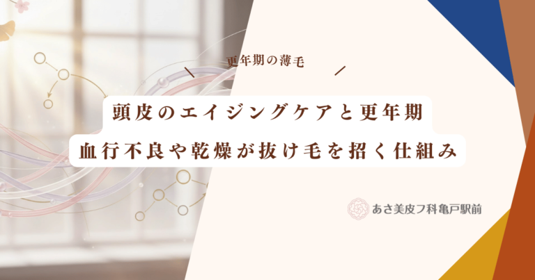 頭皮のエイジングケアと更年期の関係｜血行不良や乾燥が抜け毛を招く仕組み