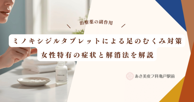 ミノキシジルタブレットによる足のむくみ対策｜女性特有の症状と解消法を解説