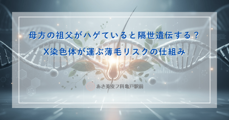 母方の祖父がハゲていると隔世遺伝する？X染色体が運ぶ薄毛リスクの仕組み