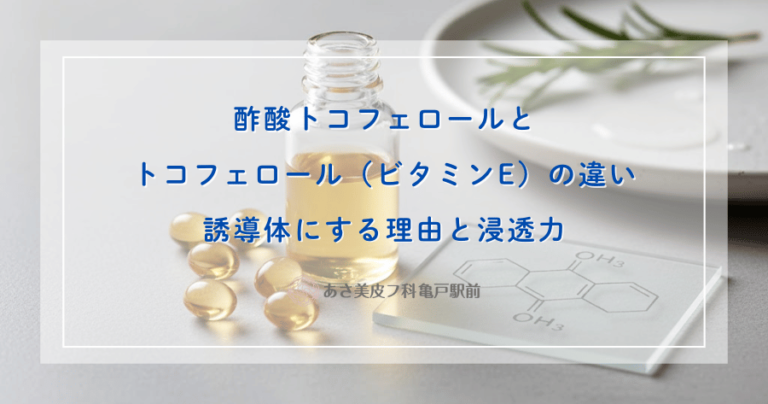酢酸トコフェロールとトコフェロール（ビタミンE）の違い｜誘導体にする理由と浸透力