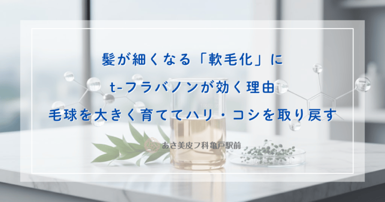 髪が細くなる「軟毛化」にt-フラバノンが効く理由｜毛球を大きく育ててハリ・コシを取り戻す